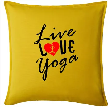 Polštář Live Love Yoga - Polštář 50x50 - 50x50 - Pouze potah ( Žlutá )