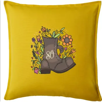 Polštář Stará bota 80 - Polštář 50x50 - 50x50 - Včetně výplně ( Žlutá )