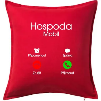 Polštář Hospoda volá - Polštář 50x50 - 50x50 - Včetně výplně ( Červená )