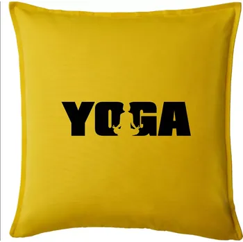 Polštář Yoga nápis - Polštář 50x50 - 50x50 - Pouze potah ( Žlutá )