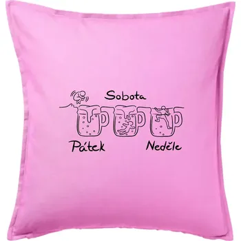 Polštář Pátek sobota neděle pivo - Polštář 50x50 - 50x50 - Pouze potah ( Růžová )