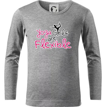 Chlapecké tričko Yoga Girls - Triko dětské Long Sleeve - 134 cm/8 let ( Tmavě šedý melír )