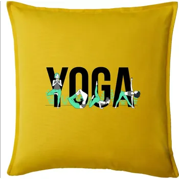 Polštář Yoga nápis barevný - Polštář 50x50 - 50x50 - Pouze potah ( Žlutá )