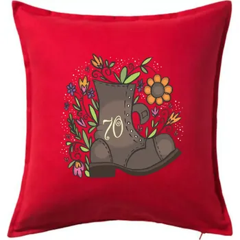 Polštář Stará bota 70 - Polštář 50x50 - 50x50 - Pouze potah ( Červená )