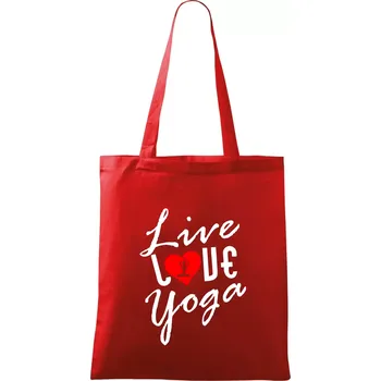 Live Love Yoga - Taška bavlněná - 42 x 38 cm ( Červená )