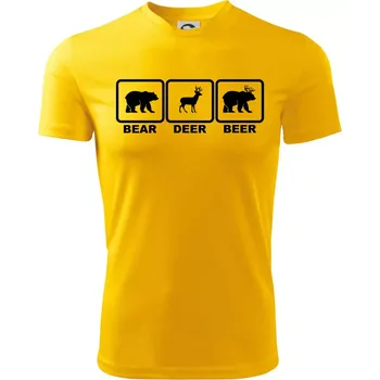Chlapecké tričko Bear - Deer - Beer - Dětské triko sportovní (dresovina) - 134 cm/8 let ( Žlutá )
