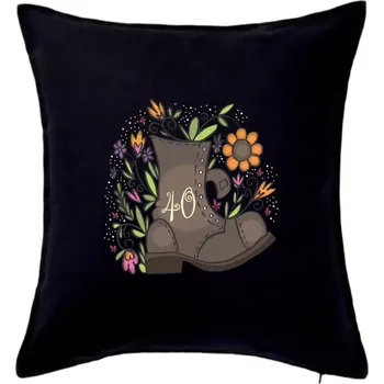 Polštář Stará bota 40 - Polštář 50x50 - 50x50 - Pouze potah ( Černá )