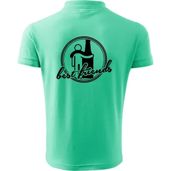 Pánská košile Best friends pivo - Polokošile pánská Pique Polo 203 - 5XL ( Mátová )