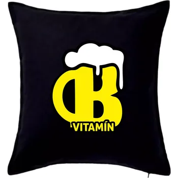 Polštář Pivo vitamín B - Polštář 50x50 - 50x50 - Pouze potah ( Černá )