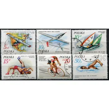 Poštovní známka (1986) MiNr. 3042 - 3047 - O - Polsko - Úspěchy polských sportovců na MS 1985