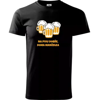 Pánské tričko Na pivu dobře (Pecka design) - Triko extra velké (5-8XL) - 8XL ( Černá )