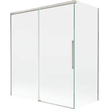 Vanová zástěna Mexen Rox vanová zástěna, dvoukřídlá, posuvná, 140 + 70 x 150 cm, transparentní, kartáčovaný nikl - 8C9-140-070-97-00 Vanové zástěny