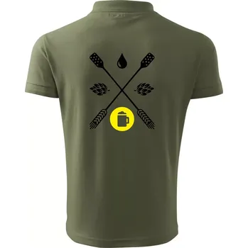 Pánská košile Pivo ingredience - Polokošile pánská Pique Polo 203 - 5XL ( Khaki )