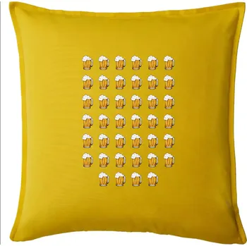 Polštář Narozeniny - 40x pivo - Polštář 50x50 - 50x50 - Pouze potah ( Žlutá )