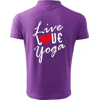 Pánská košile Live Love Yoga - Polokošile pánská Pique Polo 203 - 5XL ( Fialová )