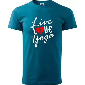 Pánská móda Live Love Yoga - Klasické pánské triko vyšší gramáže - M ( Petrolejová )