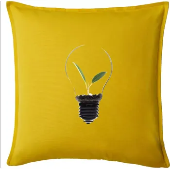 Polštář Žárovka květináč - Polštář 50x50 - 50x50 - Pouze potah ( Žlutá )