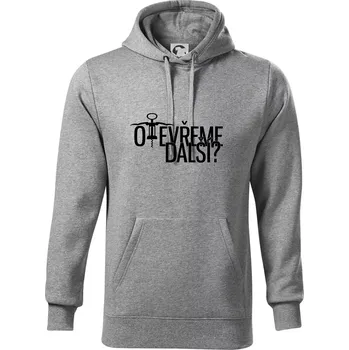 Pánská mikina Otevřeme další? - Mikina pánská Cape s kapucí - 4XL ( Tmavě šedý melír )