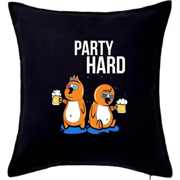 Polštář Party hard ptáci - Polštář 50x50 - 50x50 - Pouze potah ( Černá )