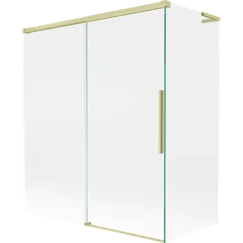 Vanová zástěna Mexen Rox L vanová zástěna 2-dveřová posuvná 140 + 70 x 150 cm, transparentní, zlatá kartáčovaná - 8C9L-140-070-55-00 Vanové zástěny