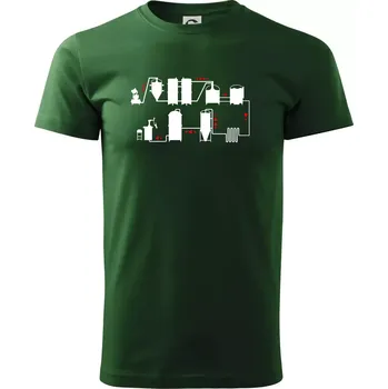 Pánské tričko Pivní cesta od výroby k výčepu - Triko extra velké (5-8XL) - 7XL ( Lahvově zelená )