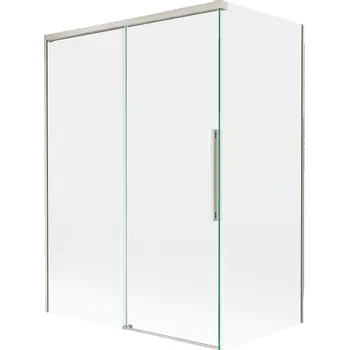 Vanová zástěna Mexen Rox vanová zástěna dvoukřídlá posuvná 120 + 70 x 150 cm, transparentní, kartáčovaný nikl - 8C9-120-070-97-00 Vanové zástěny