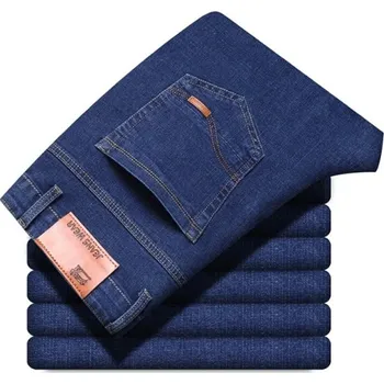 Pánské džíny Pánské pohodlné džínové kalhoty Slim Fit Rovné nohavice Strečové elastické jeansy Ležérní moderní styl Džíny na každodenní nošení modrá 31