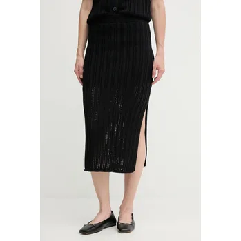 Dámská sukně Bavlněná sukně Dkny černá barva, midi, pouzdrová, DJ5R0682 99X, vel. XS