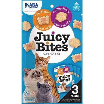 Pamlsek pro kočku Inaba Juicy Bites cat snack krab a hřebenatka