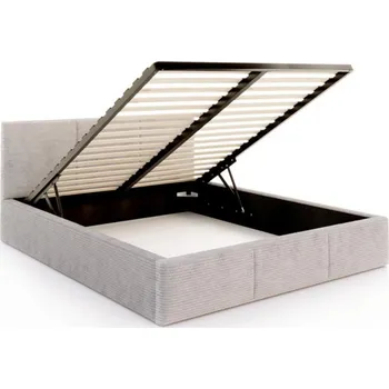 Postel Čalouněná postel FRESIA 160x200 s kovovým zdvižným roštem ŠEDÁ SZTRUKS