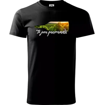 Pánská móda To jsou panoramata vinice - Klasické pánské triko vyšší gramáže - XS ( Černá )