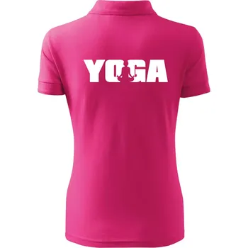 Yoga nápis - Polokošile dámská Pique Polo - S ( Purpurová )