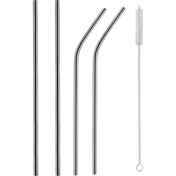 Brčko slámka nerez 21,5cm 4ks + kartáček
