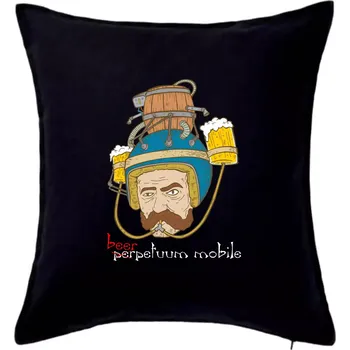 Polštář Beerpetuum mobile - Polštář 50x50 - 50x50 - Pouze potah ( Černá )