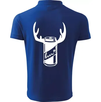 Pánská košile Pivo plechovka - Polokošile pánská Pique Polo 203 - L ( Královská modrá )