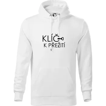 Pánská mikina Klíč k přežití otvírák - Mikina pánská Cape s kapucí - 4XL ( Bílá )