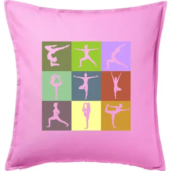 Polštář Yoga abeceda - Polštář 50x50 - 50x50 - Pouze potah ( Růžová )
