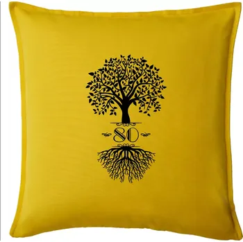 Polštář Narozeninový strom 80 - Polštář 50x50 - 50x50 - Pouze potah ( Žlutá )