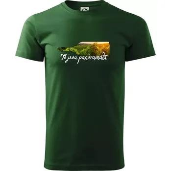 Pánské tričko To jsou panoramata vinice - Triko extra velké (5-8XL) - 7XL ( Lahvově zelená )