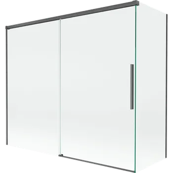 Vanová zástěna Mexen Rox sprchová zástěna dvoukřídlá posuvná 180 + 80 x 150 cm, transparentní, gun gray kartáčovaný - 8C9-180-080-66-00 Vanové zástěny