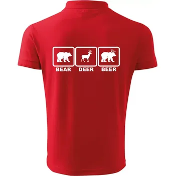Pánská košile Bear - Deer - Beer - Polokošile pánská Pique Polo 203 - L ( Červená )