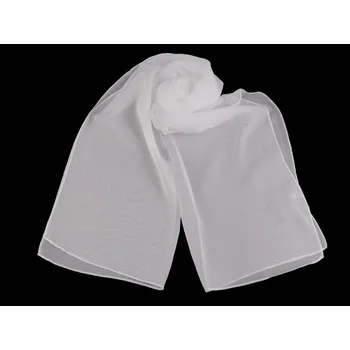 Letní šátek / šála, lehký 45x155 cm - bílá