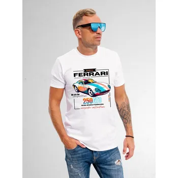 Pánské tričko Pánské bílé tričko s potiskem VSB FERRARI, VELIKOST 2XL