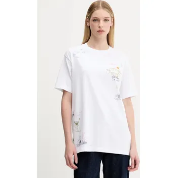 Bavlněné tričko Abercrombie & Fitch dámské, bílá barva, KI157-5386-100 KI157.5386.100 00X, vel. XXS