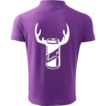 Pánská košile Pivo plechovka - Polokošile pánská Pique Polo 203 - 5XL ( Fialová )