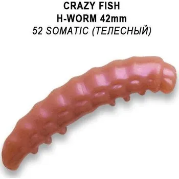 Umělá nástraha Gumová nástraha Crazy Fish Trout Baby H-Worm MF Sinking 42mm 52 Somatic - Sýr (10ks)