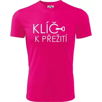Chlapecké tričko Klíč k přežití otvírák - Dětské triko sportovní (dresovina) - 122 cm/6 let ( Neon Pink )