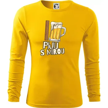 Pánská móda Piju s mírou - Triko s dlouhým rukávem FIT-T long sleeve - M ( Žlutá )