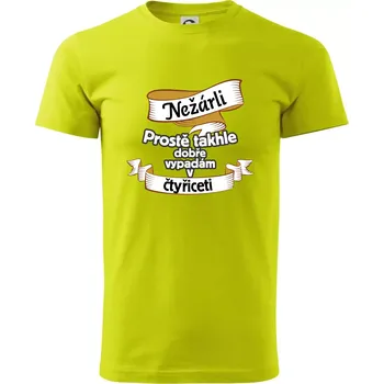 Nežárli pro pány 40 - Klasické pánské triko vyšší gramáže - 4XL ( Limetková )