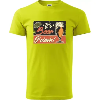Čas na pivo - Klasické pánské triko vyšší gramáže - XS ( Limetková )